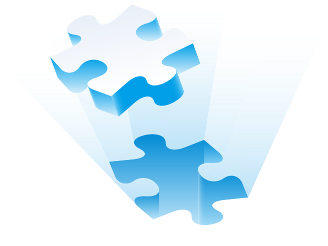 パズルのピースがはまるイメージ画像
